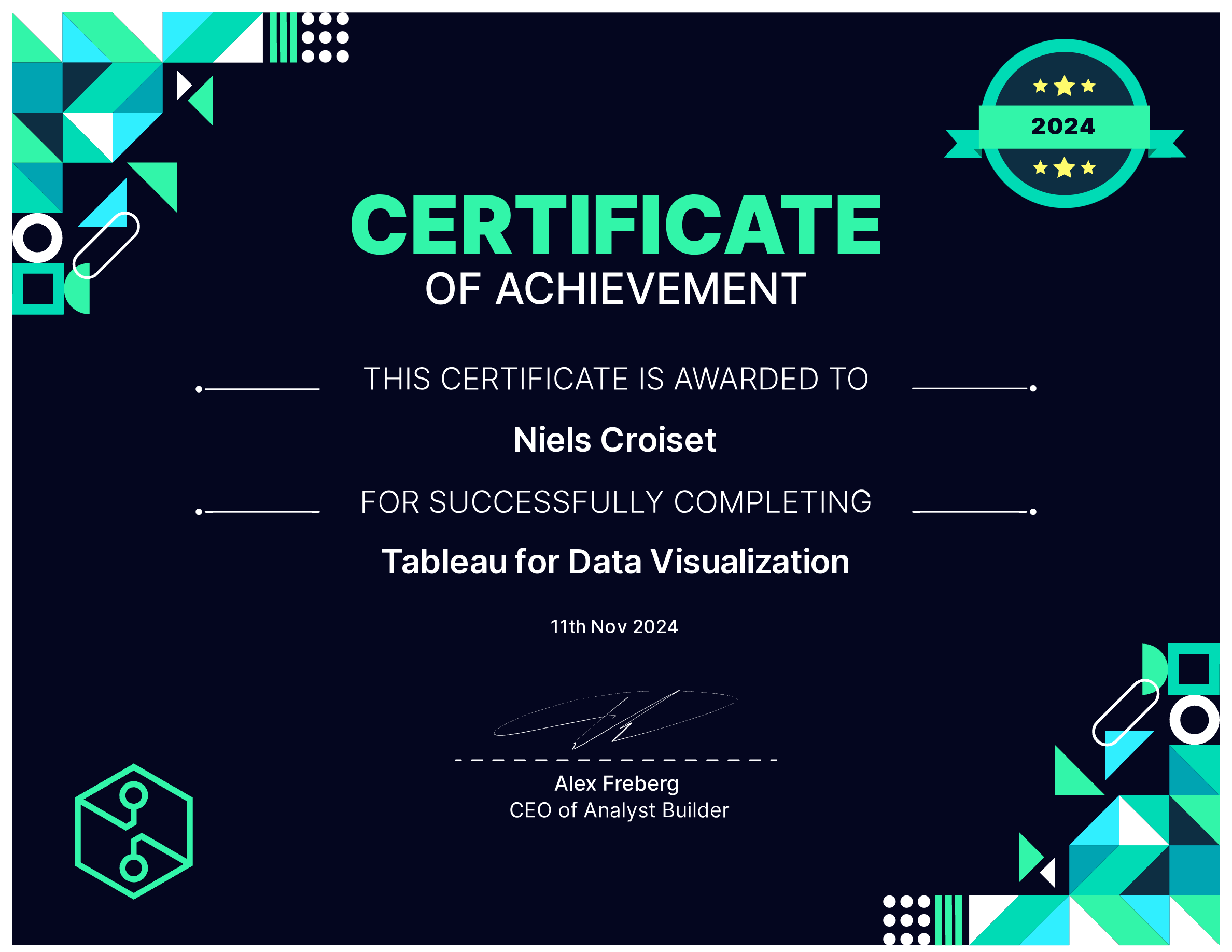 Tableau Certificate